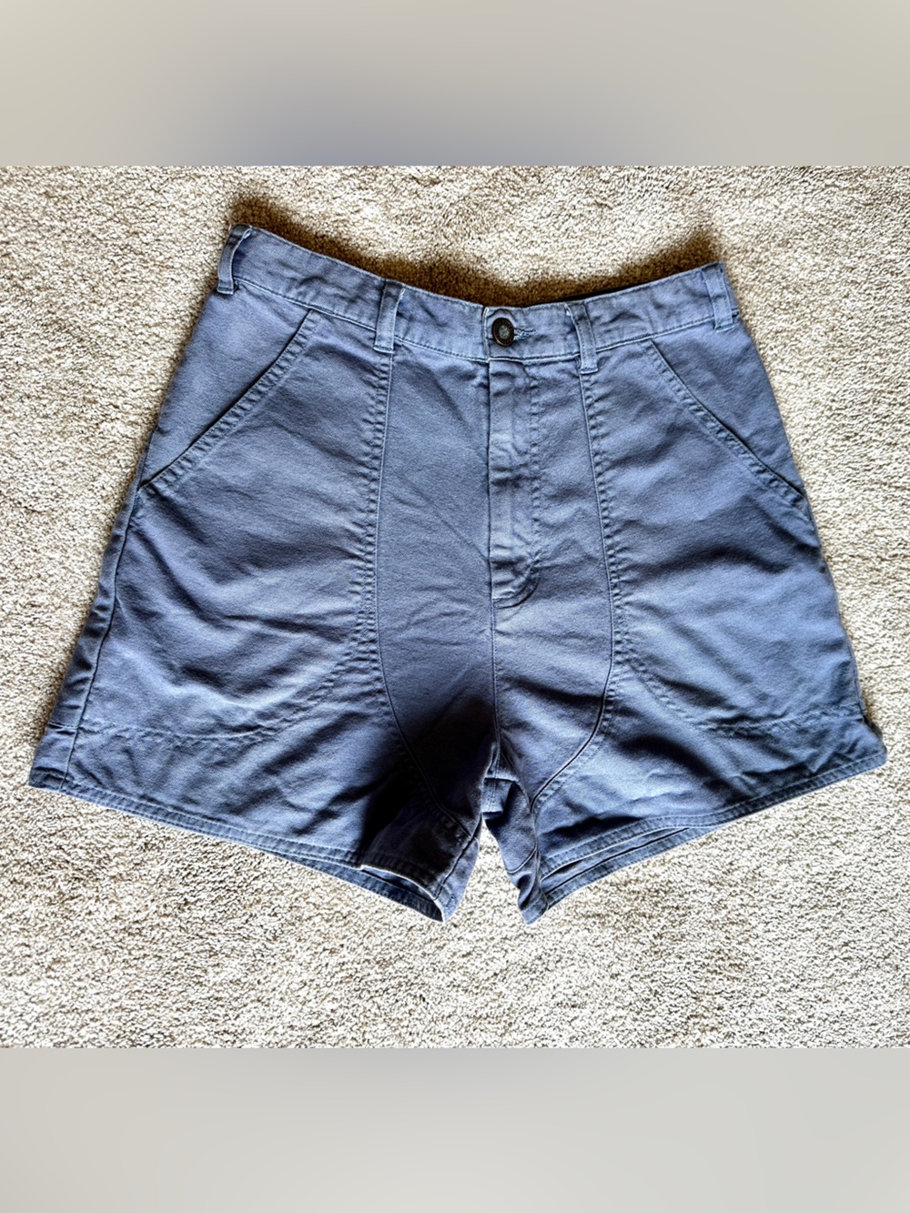 Patagonia Vintage High Waisted 100% Cotton Blue Shorts